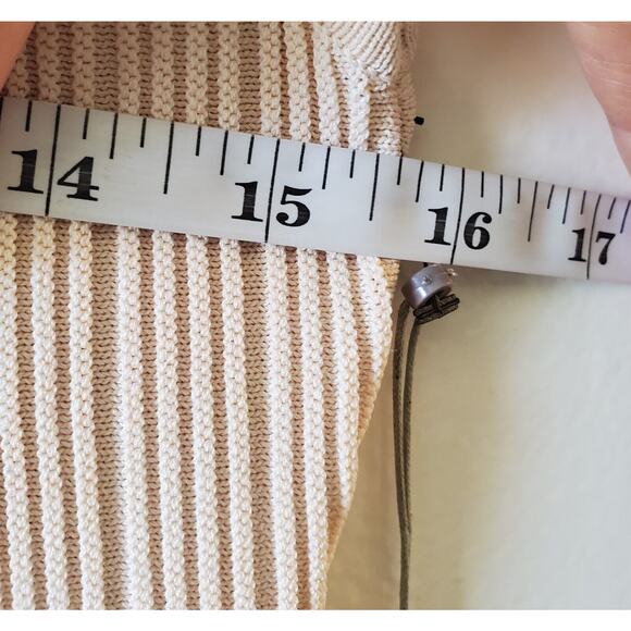 NWT WOMENS MEDIUM EVA MENDES BEIGE PEPLUM SLEEVELESS RIBBED KNIT SWEATER - Picture 9 of 11